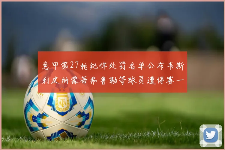 意甲第27轮纪律处罚名单公布韦斯利皮纳蒙蒂弗鲁勒等球员遭停赛一轮